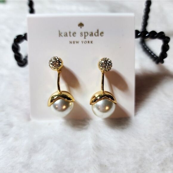 KATE SPADE FAUX PEARLPAVE'GOLD DAINTY SPARKLERS2-IN-1 EARRINGS MSRP $78.00 - Picture 11 of 14